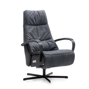 Prominent Relaxstoel E-100 Zwart Stof en Leer