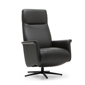 Prominent Relaxstoel J-107 Zwart Leer