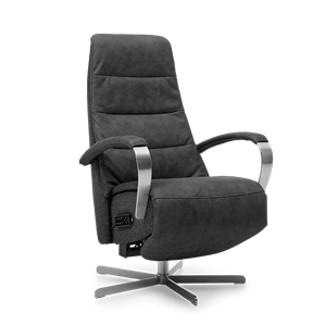 Prominent Relaxstoel C-100 Zwart Stof en Leer