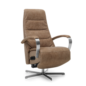 Prominent Relaxstoel C-100 Bruin Stof en Leer