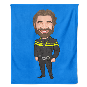 PillowBuddies Cartoon Fleecedeken Policeman