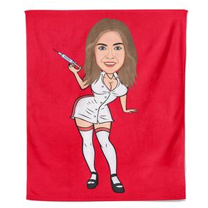 PillowBuddies Cartoon Fleecedeken Sexy Nurse