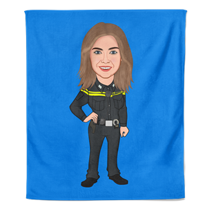 PillowBuddies Cartoon Fleecedeken Police Woman