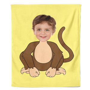 PillowBuddies Cartoon Fleecedeken Monkey