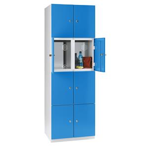 Wolf Fächerschrank, 8 Fächer, 1800 x 600 x 500 mm, Türen lichtblau