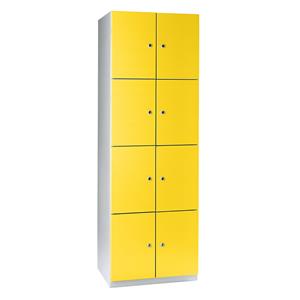 Wolf Fächerschrank, 8 Fächer, 1800 x 600 x 500 mm, Türen zinkgelb