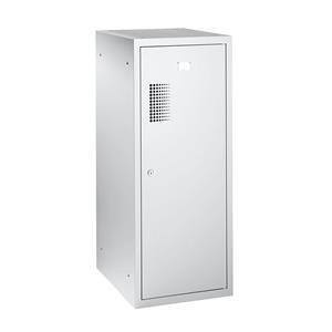 eurokraft basic AMSTERDAM Kombi-Schließfachschrank Einzelmodul, HxBxT 1000 x 400 x 500 mm, mit Zylinderschloss, komplett lichtgrau