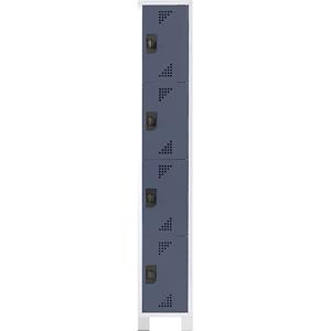 eurokraft pro Schließfachschrank, Fachhöhe 418 mm, HxBxT 1800 x 300 x 500 mm, 4 Abteile, Korpus lichtgrau, Türen anthrazitgrau