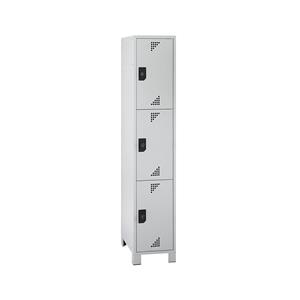 eurokraft pro Schließfachschrank, Fachhöhe 558 mm, HxBxT 1800 x 400 x 500 mm, 3 Abteile, komplett lichtgrau