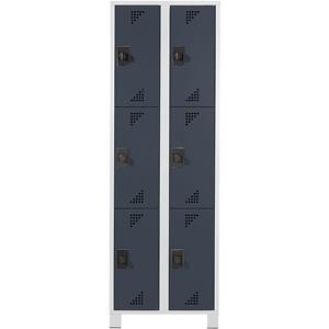 Eurokraft pro Privé-vakkenkast, vakhoogte 558 mm, h x b x d = 1800 x 600 x 500 mm, 6 vakken, kastframe lichtgrijs, deuren antracietgrijs