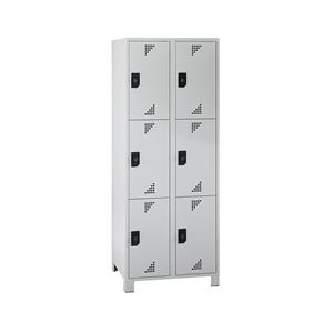 eurokraft pro Schließfachschrank, Fachhöhe 558 mm, HxBxT 1800 x 800 x 500 mm, 6 Abteile, komplett lichtgrau