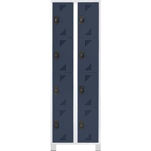 Eurokraft pro Privé-vakkenkast, vakhoogte 418 mm, h x b x d = 1800 x 600 x 500 mm, 8 vakken, kastframe lichtgrijs, deuren antracietgrijs