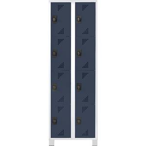 Eurokraft pro Privé-vakkenkast, vakhoogte 418 mm, h x b x d = 1800 x 800 x 500 mm, 8 vakken, kastframe lichtgrijs, deuren antracietgrijs