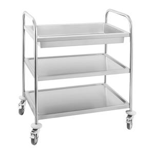Royal Catering Serveerwagen - 2 legborden en afruimbak - tot 500 kg - ronde buis