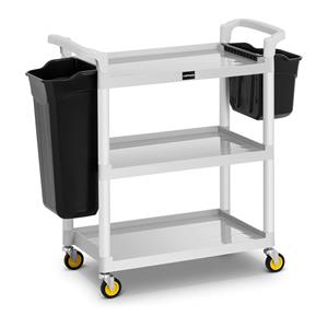 Schoonmaakwagen - 2 plastic bakken - 150 kg