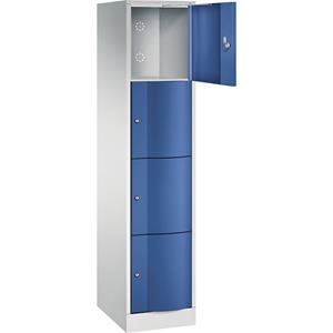 C und P C+P Resisto lockerkast, 1 vak, 4 vakken, B 396 x D 540 x H 1950 mm, lichtgrijs/ gentiaanblauw