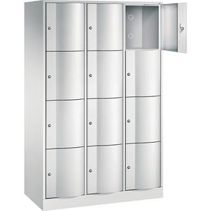 C+P RESISTO lockerkast, h x b x d = 1950 x 1150 x 540 mm, 12 vakken, lichtgrijs RAL 7035 / lichtgrijs RAL 7035