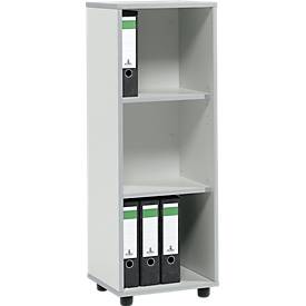 Schäfer Shop Select Open kast MOXXO IQ, hout, 3 vakken, 3 ordnerhoogten, B 401 x D 362 x H 1115 mm, lichtgrijs