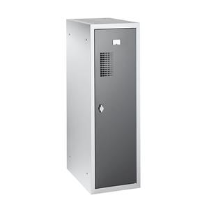 Eurokraft basic AMSTERDAM combi-lockerkast enkele module, h x b x d = 1000 x 300 x 500 mm, met voorziening voor hangslot, kastframe lichtgrijs / deur basaltgrijs