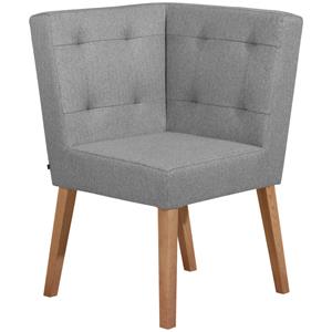 Vega Hoekelement Tolga; 55x55x90 cm (BxDxH); zitting lichtgrijs, frame bruin