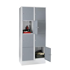 Wolf Privé-vakkenkast, met sokkel, 8 vakken, 400 mm, lichtgrijs/zilvergrijs