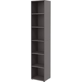 Home Office ladeblok TEMPIO, van hout, 6 vakken, 6 OH, B 400 x D 340 x H 2130 mm, antraciet