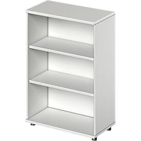 Schäfer Shop Genius open kast TETRIS WOOD, 3 OH, hoogte incl. glijders, B 800 mm, lichtgrijs