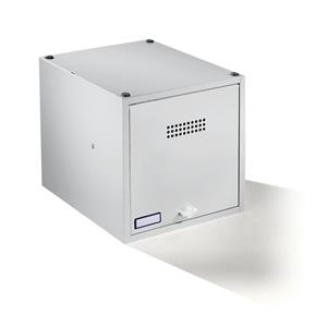 Wolf Privé-vak, uitbreidbaar, h x b x d = 400 x 400 x 500 mm, voor hangslot, deur lichtgrijs