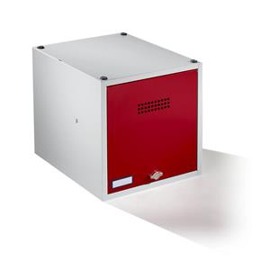 Wolf Privé-vak, uitbreidbaar, h x b x d = 400 x 400 x 500 mm, voor hangslot, deur vuurrood