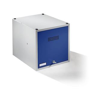 Wolf Privé-vak, uitbreidbaar, h x b x d = 400 x 400 x 500 mm, met veiligheidscilinderslot, deur gentiaanblauw