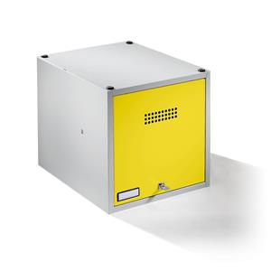 Wolf Privé-vak, uitbreidbaar, h x b x d = 400 x 400 x 500 mm, met veiligheidscilinderslot, deur zinkgeel