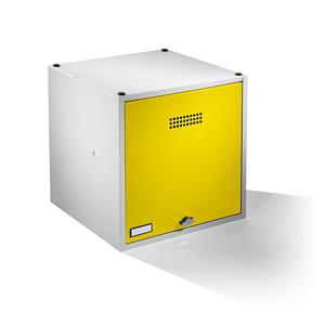 Wolf Privé-vak, uitbreidbaar, h x b x d = 500 x 500 x 500 mm, voor hangslot, deur zinkgeel