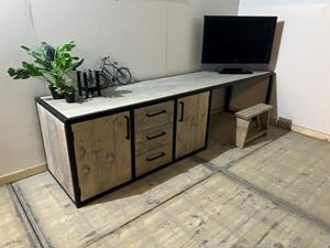 Het Steigerhouthuis Dressoir Industrieel Study - 230 x 60 x 80 cm