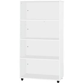 Schäfer Shop Select LOGIN stellingkast, 4 dossierhoogtes, B 800 x D 420 x H 1514 mm, wit/wit