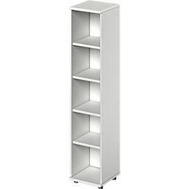 Schäfer Shop Genius open kast TETRIS WOOD, 5 OH, hoogte incl. glijders, B 400 mm, lichtgrijs