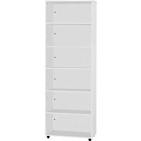 Schäfer Shop Select LOGIN stellingkast, 6 dossierhoogtes, B 800 x D 420 x H 2240 mm, lichtgrijs/lichtgrijs