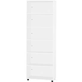 Schäfer Shop Select LOGIN stellingkast, 6 dossierhoogtes, B 800 x D 420 x H 2240 mm, wit/wit