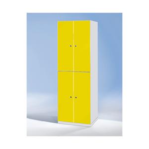 Wolf Fächerschrank, 4 Fächer, 1800 x 600 x 500 mm, Türen zinkgelb