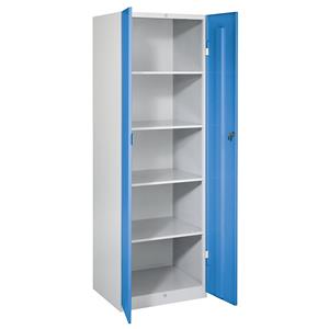 Wolf Stahlschrank, Breite 600 mm, 4 Böden, Türen lichtblau