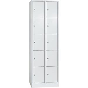 Wolf Garderobesysteem met lockers, 10 vakken, breedte 300 mm, lichtgrijs/lichtgrijs