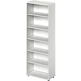 Schäfer Shop Genius open kast TETRIS WOOD, 6 OH, hoogte incl. glijders, B 800 mm, lichtgrijs