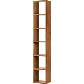 Open kast Pombal, 6 ordnerhoogten, uitbreidbaar, breedte 400 mm, notenboom