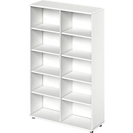 Schäfer Shop Genius open kast TETRIS WOOD, 5 OH, hoogte incl. glijders, B 1200 mm, wit