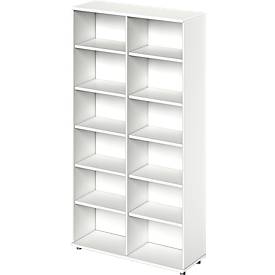 Schäfer Shop Genius open kast TETRIS WOOD, 6 OH, hoogte incl. glijders, tussenschot, B 1200 mm, wit