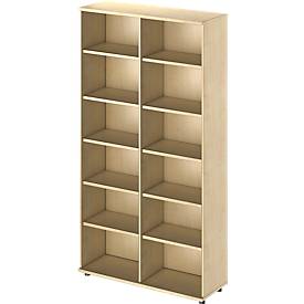 Schäfer Shop Genius open kast TETRIS WOOD, 6 OH, hoogte incl. glijders, tussenschot, B 1200 mm, ahorn decor