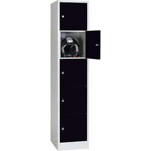Wolf Privé-vak kubus, 5 vakken, gemoffeld, vakbreedte 398 mm, gitzwart/lichtgrijs