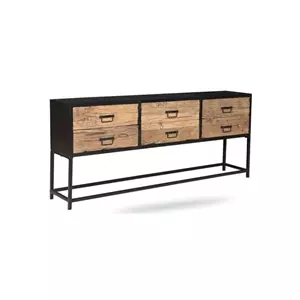 Industrielemeubelshop Dressoir Jools met laden en klep sleeperwood