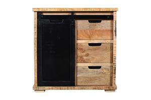 Industrielemeubelshop Mangohouten dressoir Amel met lades en schuifdeur