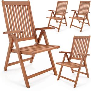 Casaria Tuinstoel Vanamo Set van 4 Eucalyptushout