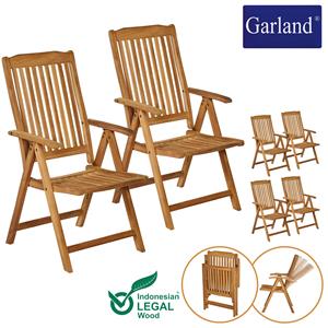 Garland Tuinstoel Bari Set van 6 Teak Inklapbaar